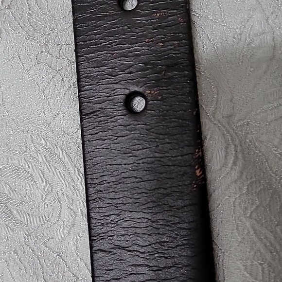 Fossil Geo Color Block Cabernet Leather Belt Size Small - Picture 7 of 8